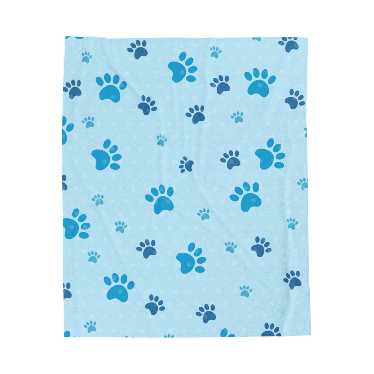 Paw Print Dog Blanket – Plush Velveteen Throw in 3 Sizes | Cozy Gift for Dog Moms & Pet Lovers
