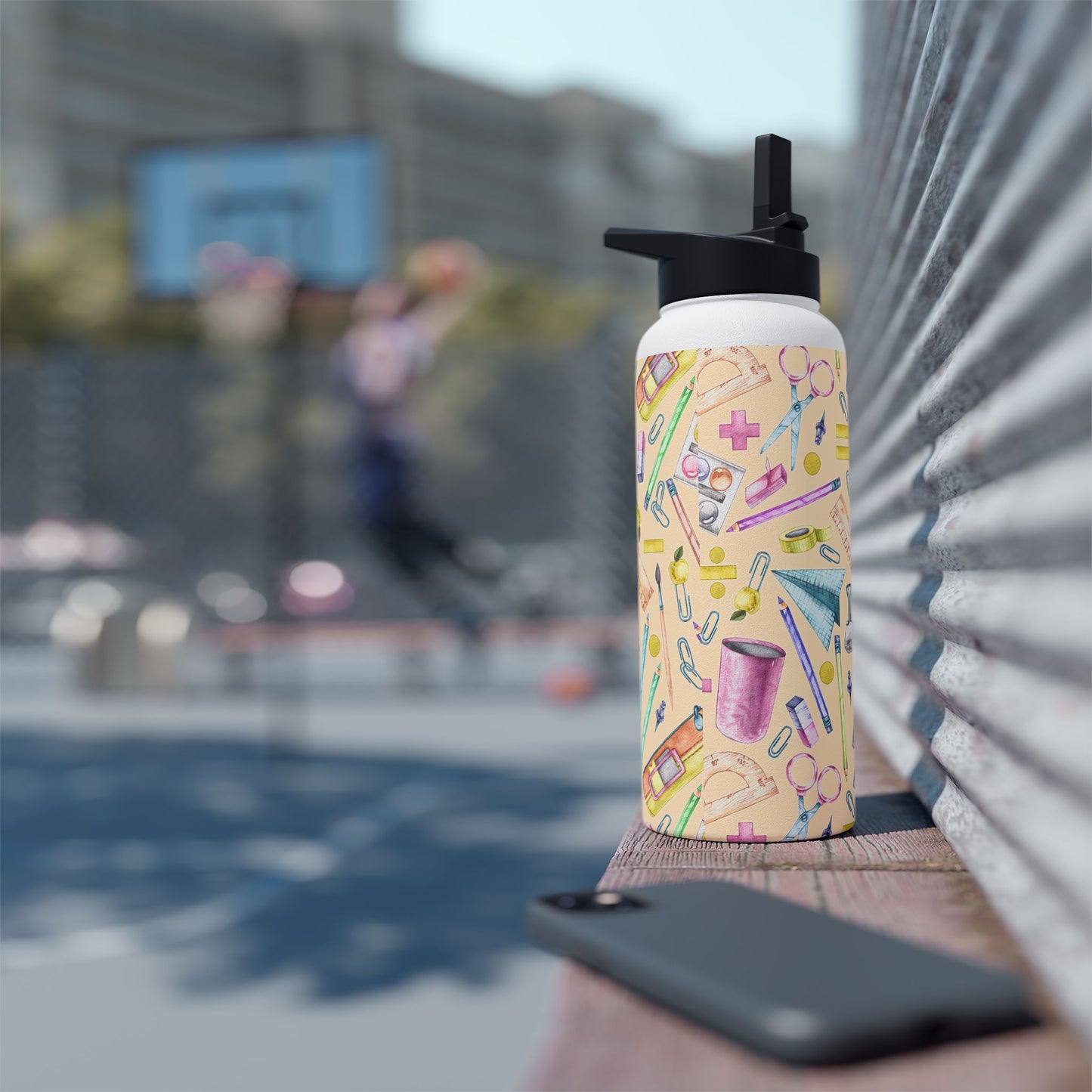Back-to-School Stainless Steel Water Bottle – Cute School Supplies Design, BPA-Free, Leakproof, Hot & Cold