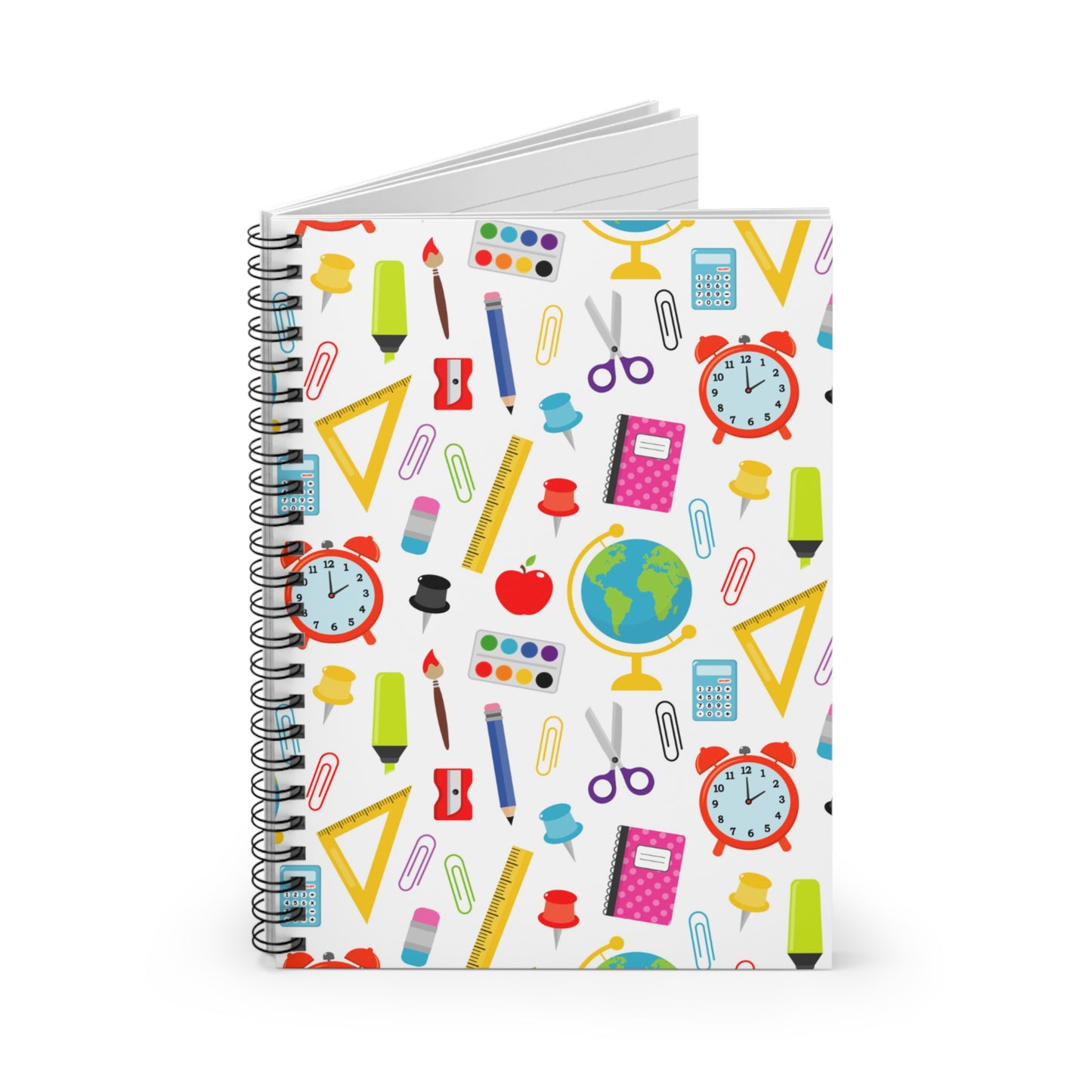 Back-to-School Spiral Notebook – Cute School Supply Print, Ruled 6x8 Planner for Girls, Students & Teachers