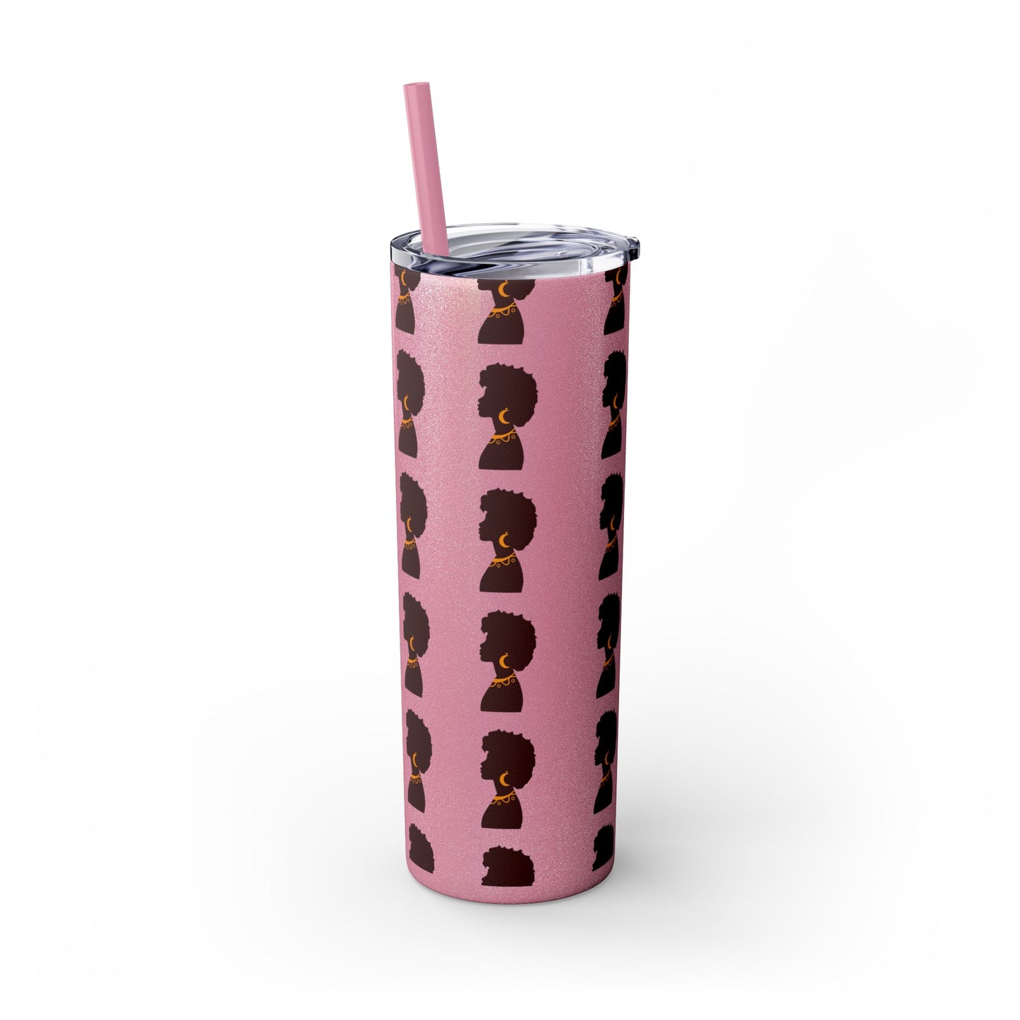 Afrocentric 20oz Skinny Tumbler | Stainless Steel Insulated Tumbler with Straw | Keeps Drinks Hot 12h & Cold 24h