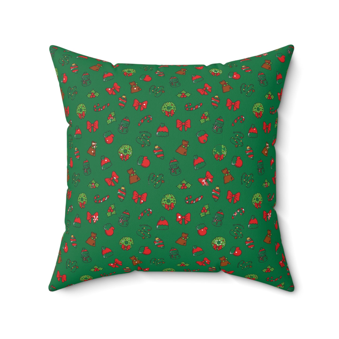 Modern Green Christmas Throw Pillow | Trendy Holiday Home Decor Accent