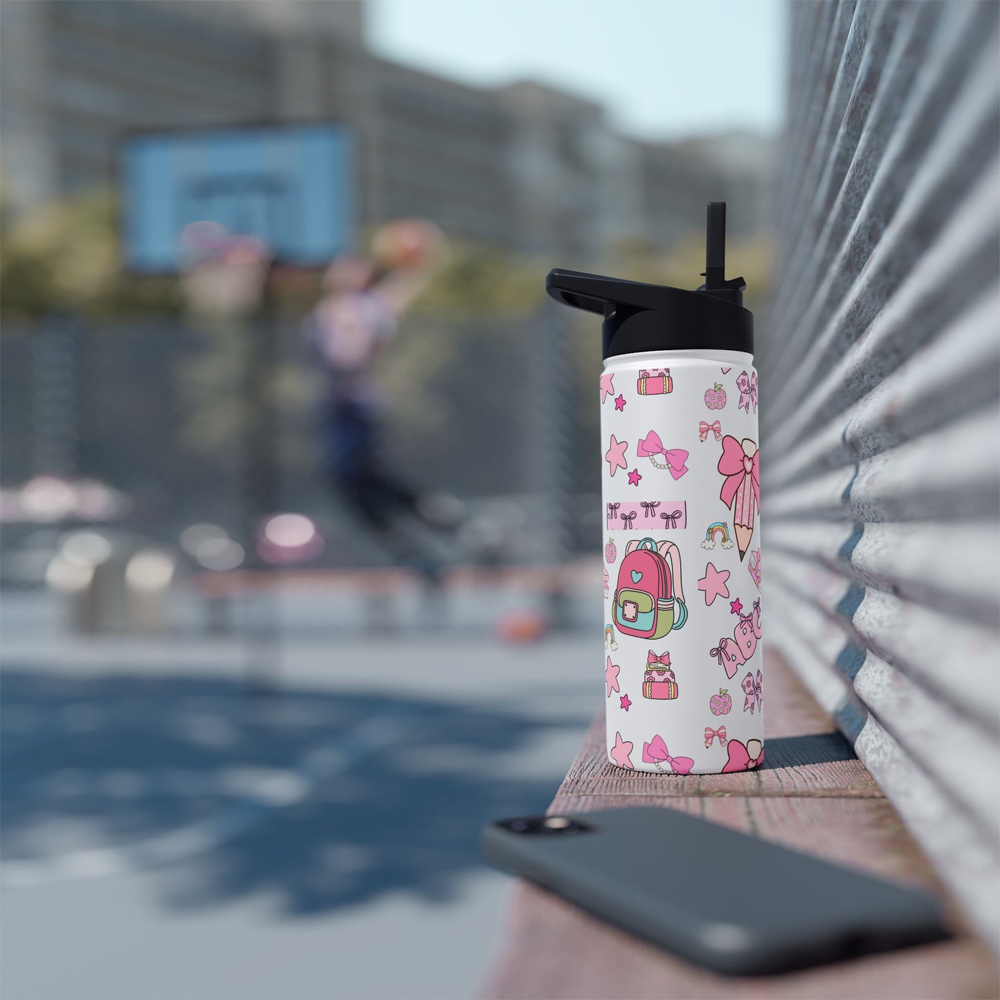 Kawaii Back-to-School Stainless Steel Water Bottle – Keeps Drinks Hot 12hrs, Cold 24hrs