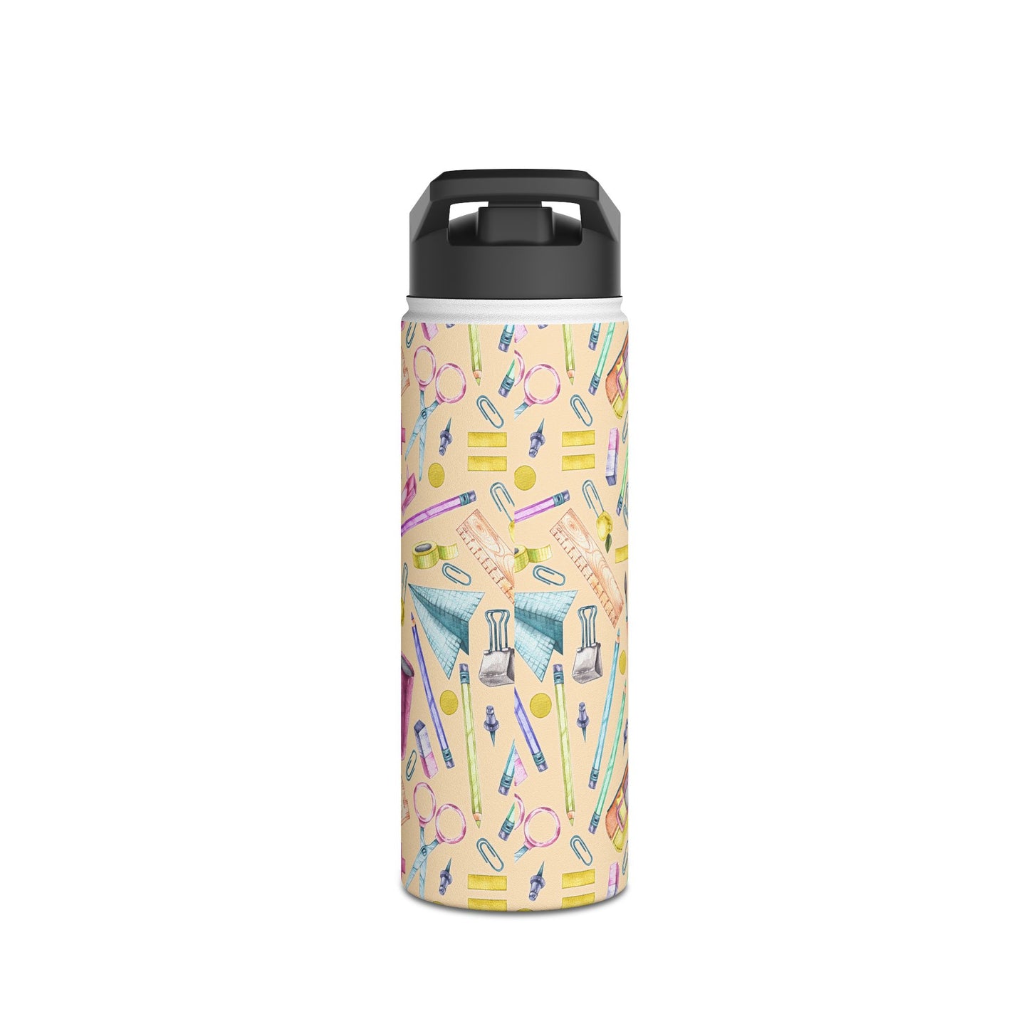 Back-to-School Stainless Steel Water Bottle – Cute School Supplies Design, BPA-Free, Leakproof, Hot & Cold