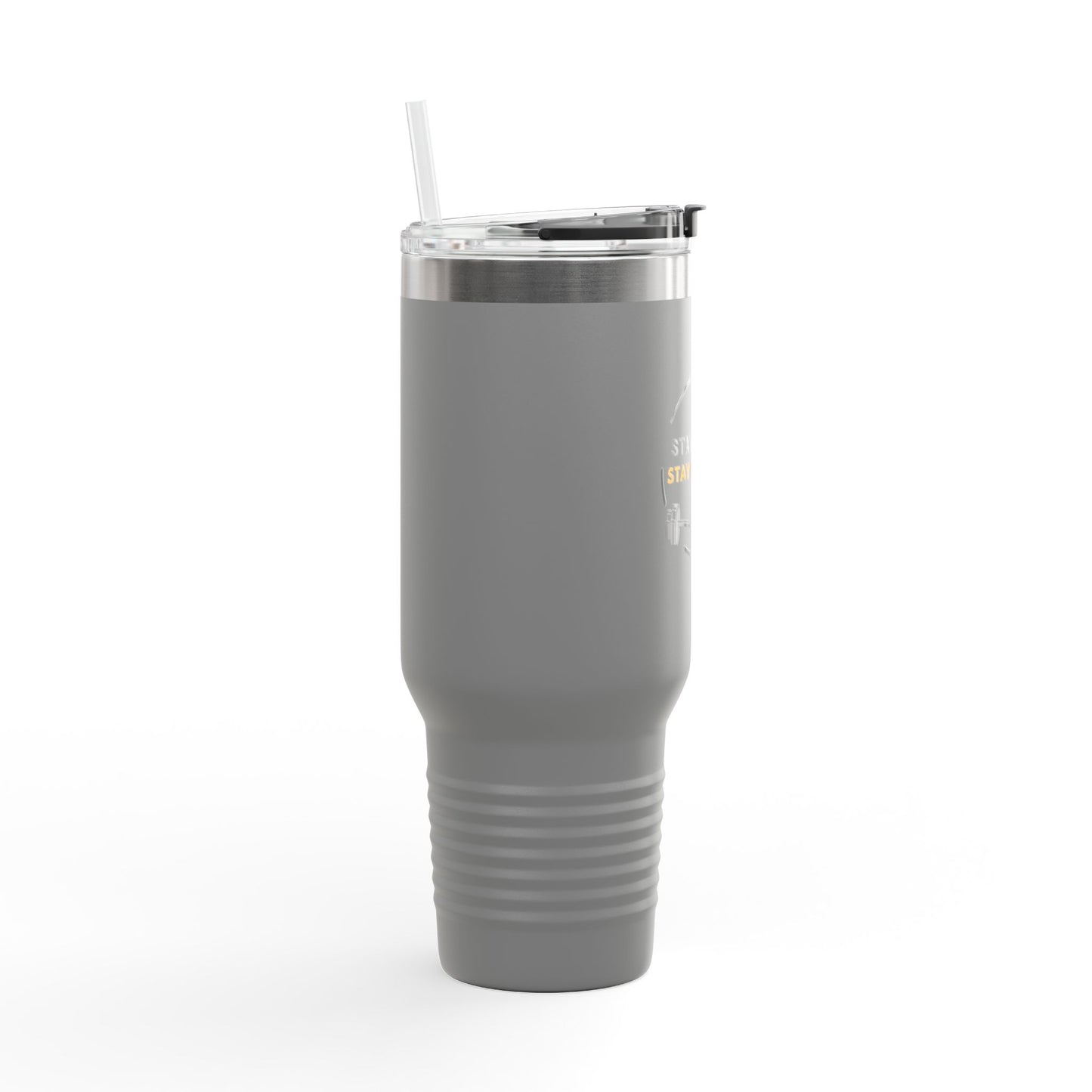 Stay Fresh Stay Focused 40oz Insulated Travel Mug Motivational Stainless-Steel Tumbler for New Years Resolutions Fitness and Hydration Goals