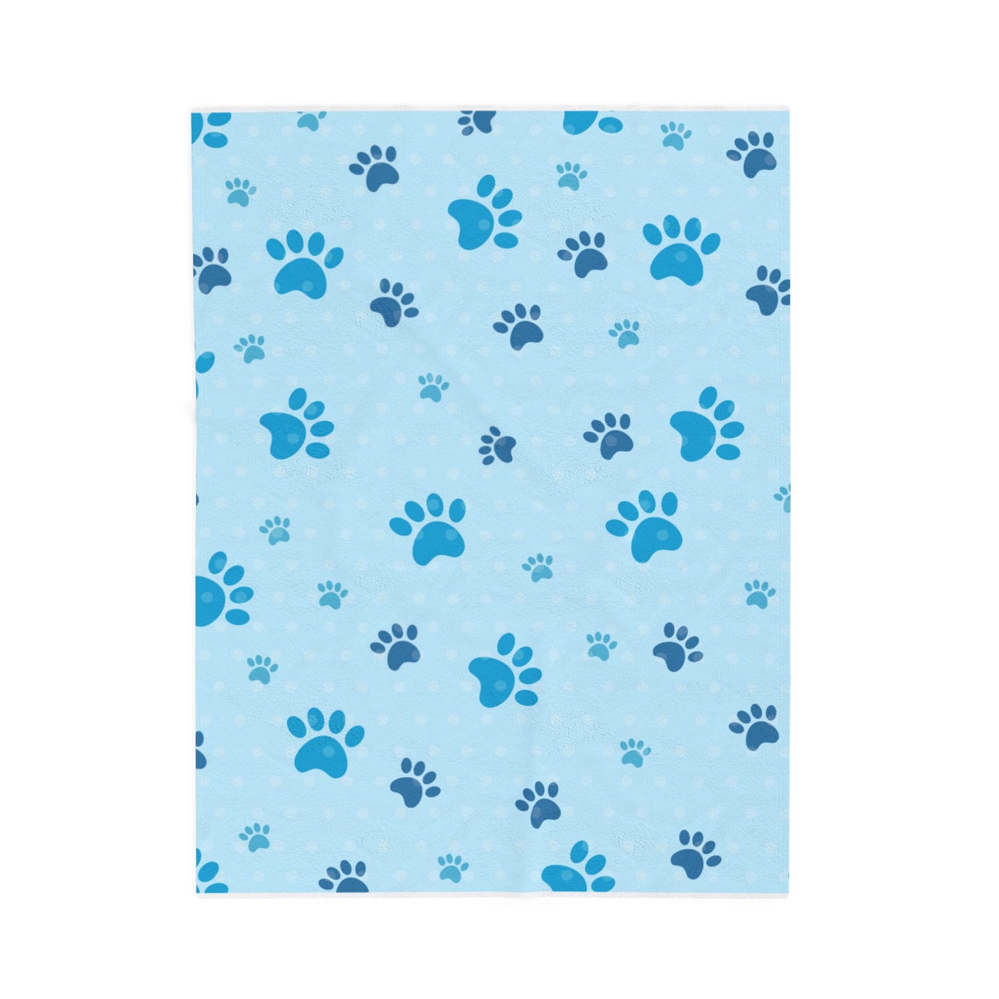 Paw Print Dog Blanket – Plush Velveteen Throw in 3 Sizes | Cozy Gift for Dog Moms & Pet Lovers