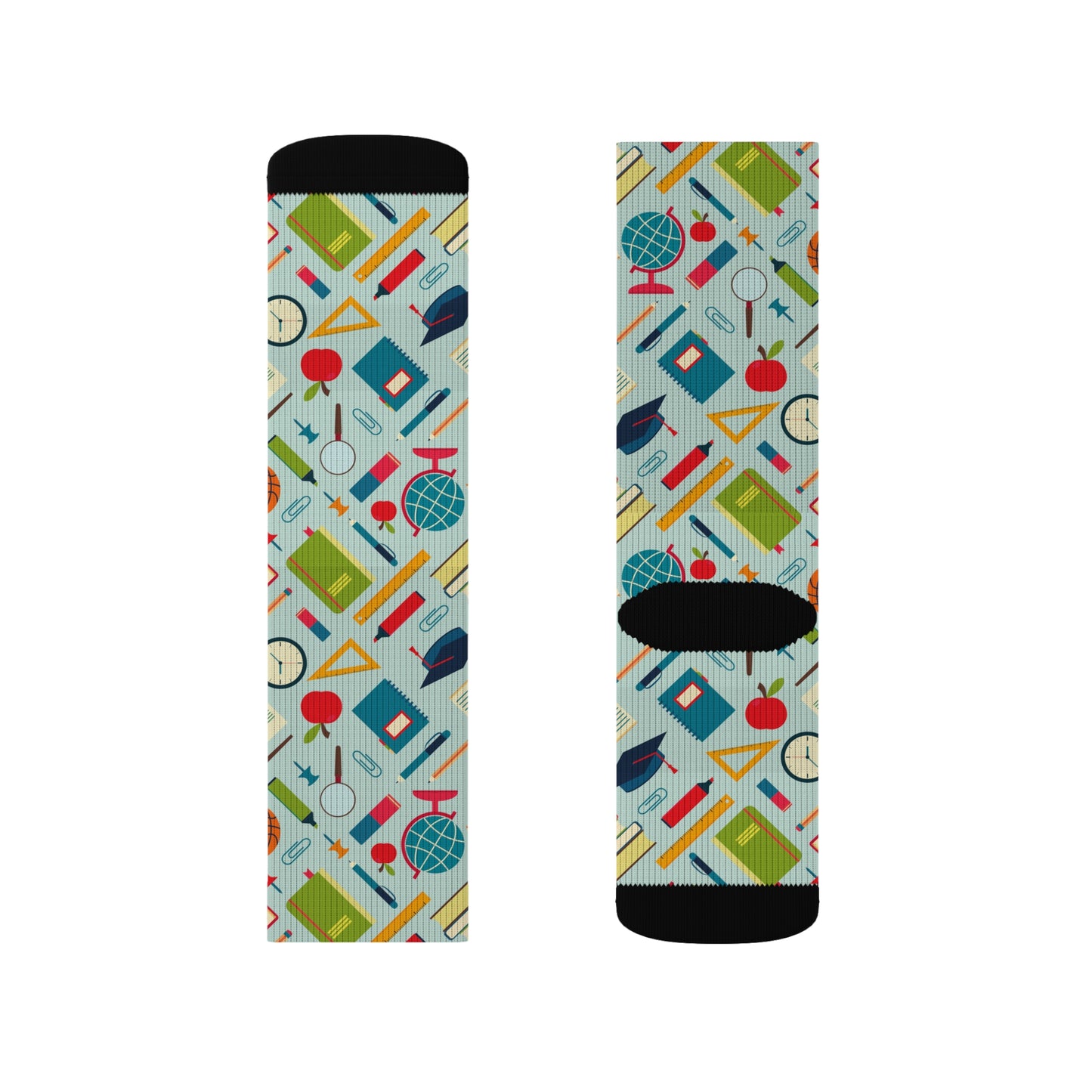 Back-to-School Pattern Socks – Unisex Crew Socks for Teachers, Students & Moms | Cute Gift for First Day of School