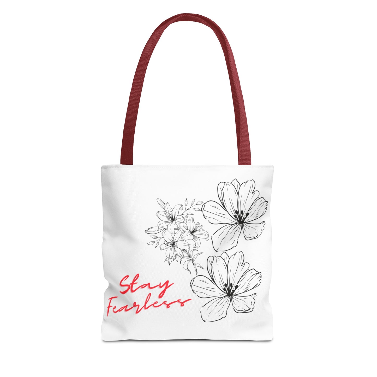 'Fearless' Bloom Tote Bag: Black and Red Floral- Empowering Women Entrepreneurs