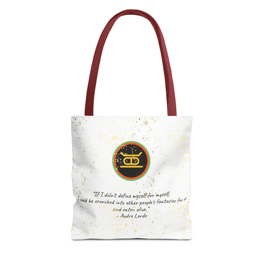 Kwanzaa Tote Bag | Kujichagulia Symbol | Audre Lorde Quote | African-Inspired Gift | Durable, Stylish, & Functional