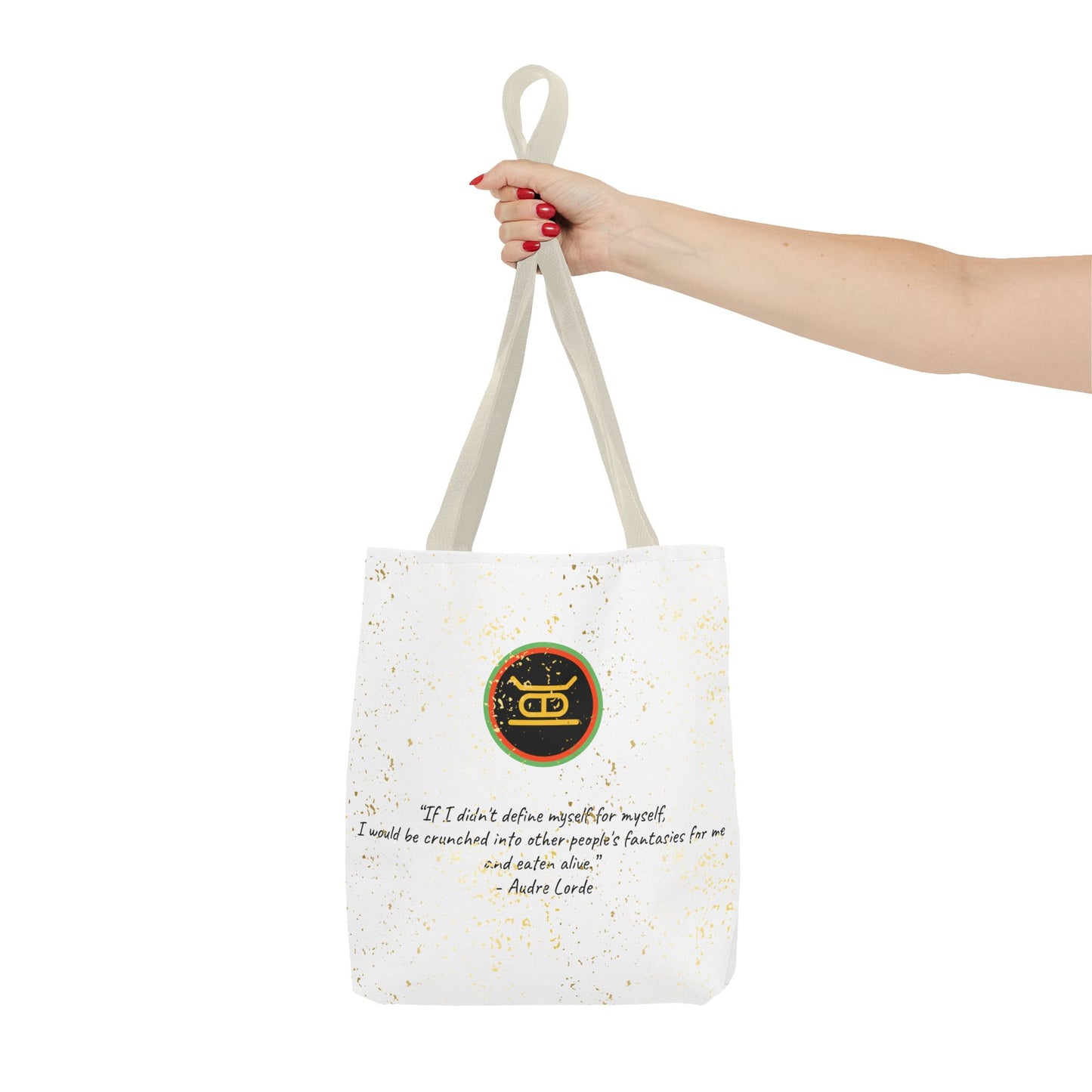 Kwanzaa Tote Bag | Kujichagulia Symbol | Audre Lorde Quote | African-Inspired Gift | Durable, Stylish, & Functional