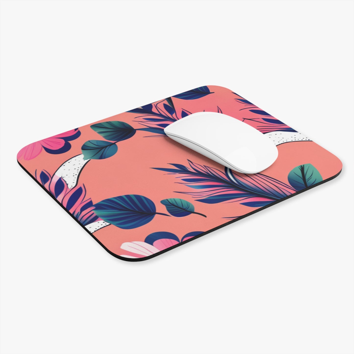 Stylish Abstract Pink Floral Mouse Pad - Luxe Home Office Essentials | Perfect for Work from Home & Gaming