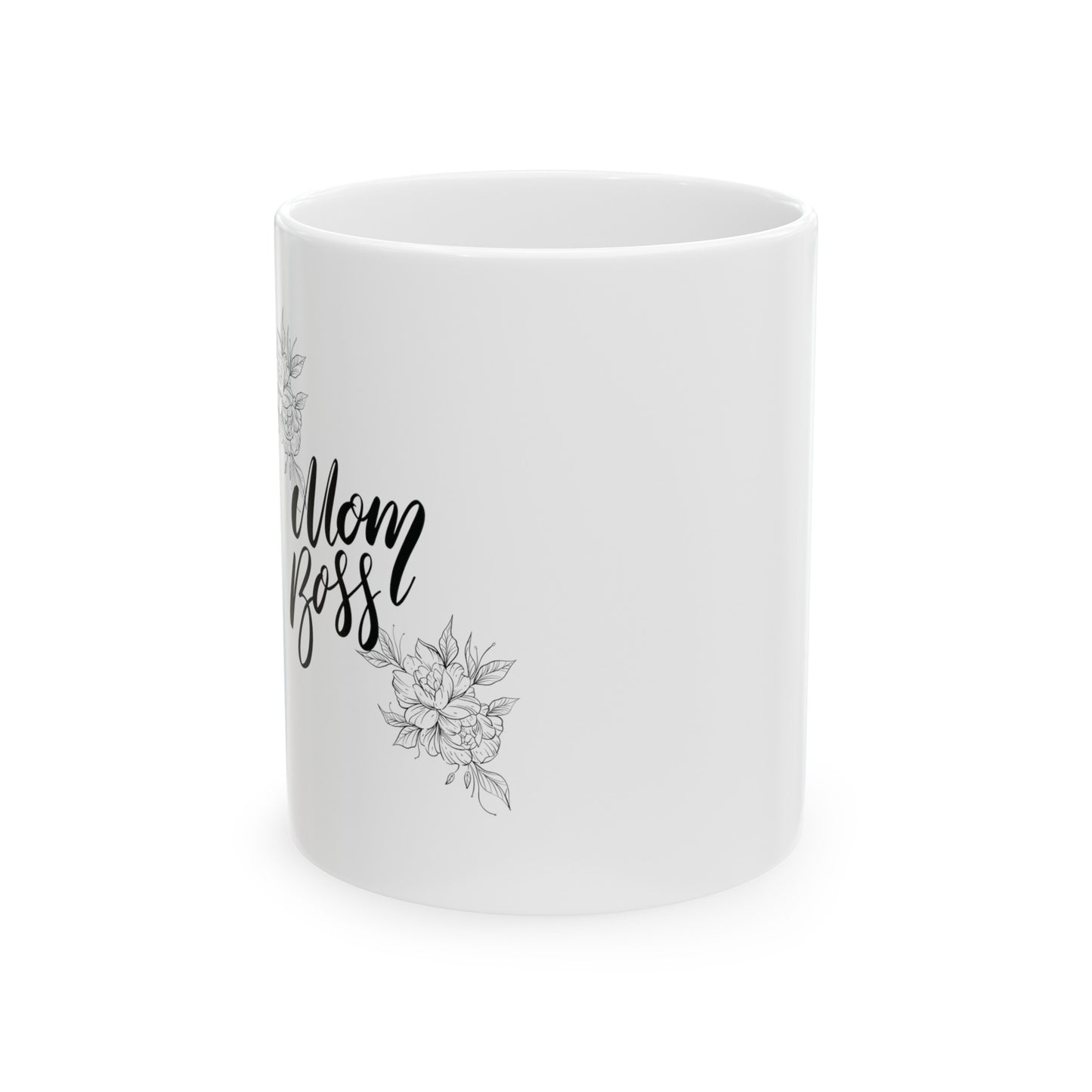 Mother's Day 2024 'Mom Boss' Floral Mug - Personalized Ceramic Coffee Cup 11 oz