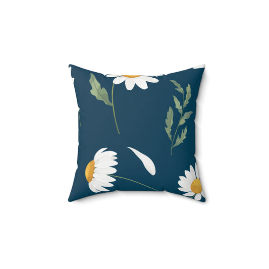 Blue Daisy Delight: Vibrant Floral Throw Pillow for Spring & Summer Home Decor