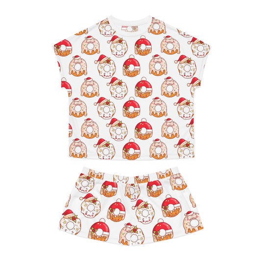 Christmas Donut Pajama Set for Women - Holiday Lounge & Sleepwear - Cute Festive Two-Piece Relaxed Fit Gift