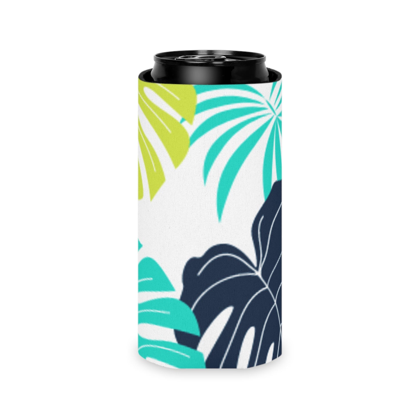 Tropical Oasis Koozie - Personalized Blue & Green Plant Can Cooler for Beach, Summer, and Outdoor Parties | Drink Insulator