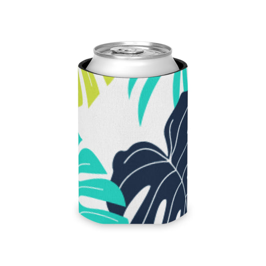 Tropical Oasis Koozie - Personalized Blue & Green Plant Can Cooler for Beach, Summer, and Outdoor Parties | Drink Insulator