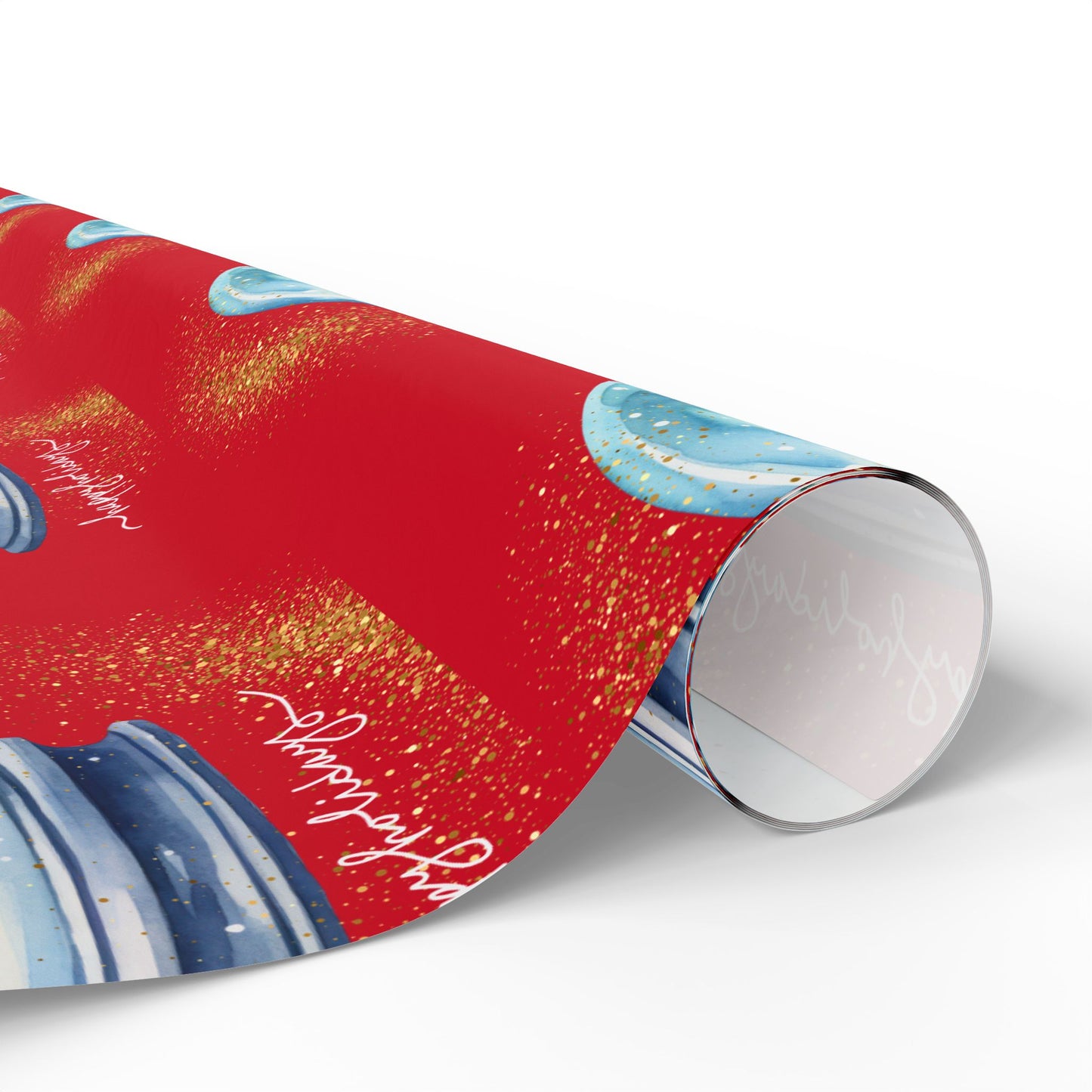 Red Snow Globe Christmas Wrapping Paper : Festive Holiday Gift Wrap with High-Quality Fine Art Print, Perfect for Christmas Gifts