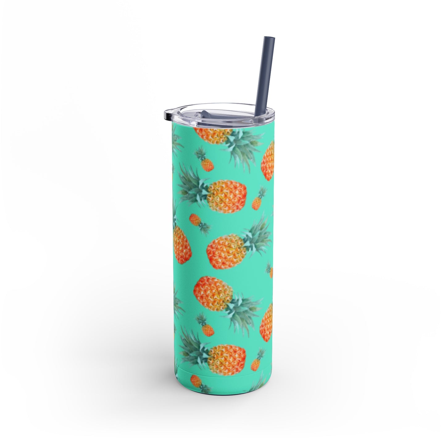 "Tropical Oasis" Tumbler with Blue Straw - 20oz Insulated Stainless Steel Travel Mug, Perfect for Summer Picnics, Festivals, and Stylish Office Hydration