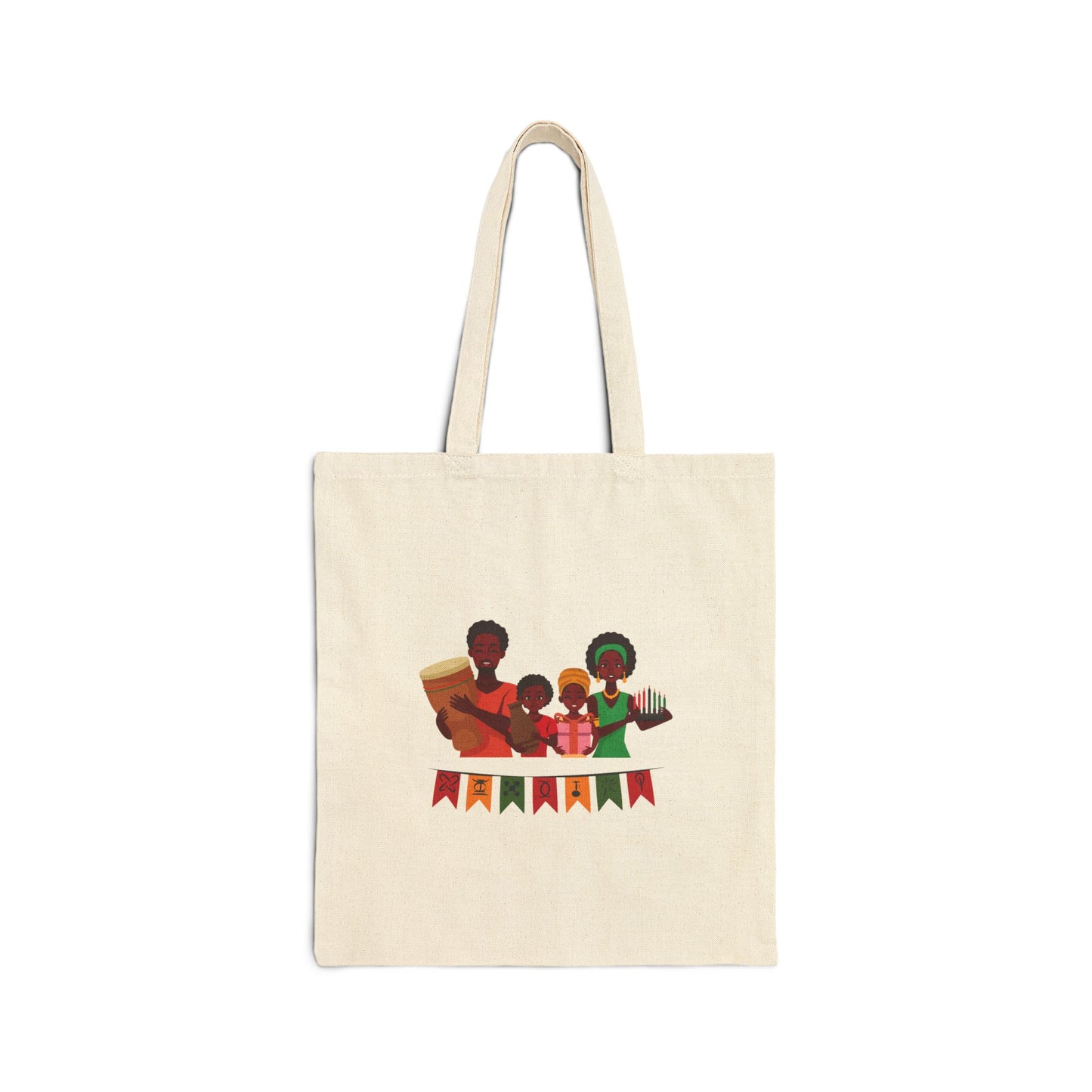 Kwanzaa Tote Bag | African-Inspired Canvas Bag | Eco-Friendly Reusable Bag in Black or Natural