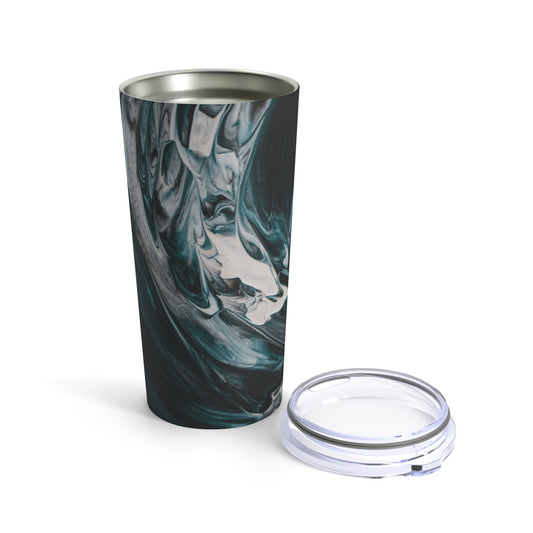 Elegant Deep Teal and Black Marble 20oz Tumbler - Luxe Insulated Stainless Steel Travel Mug