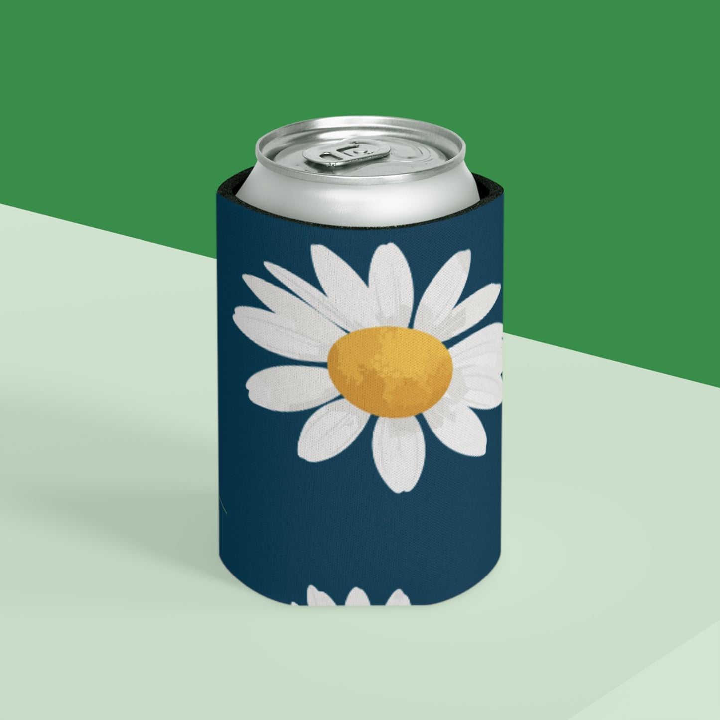 Summer Daisy Navy Koozie: Keep Your Beverages Fresh and Your Style Cool