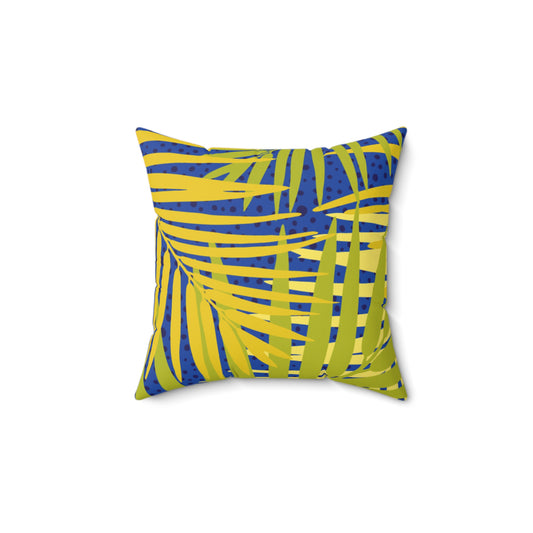 Tropical Vibes Accent Pillow - Vibrant Greens & Blues Abstract Pattern