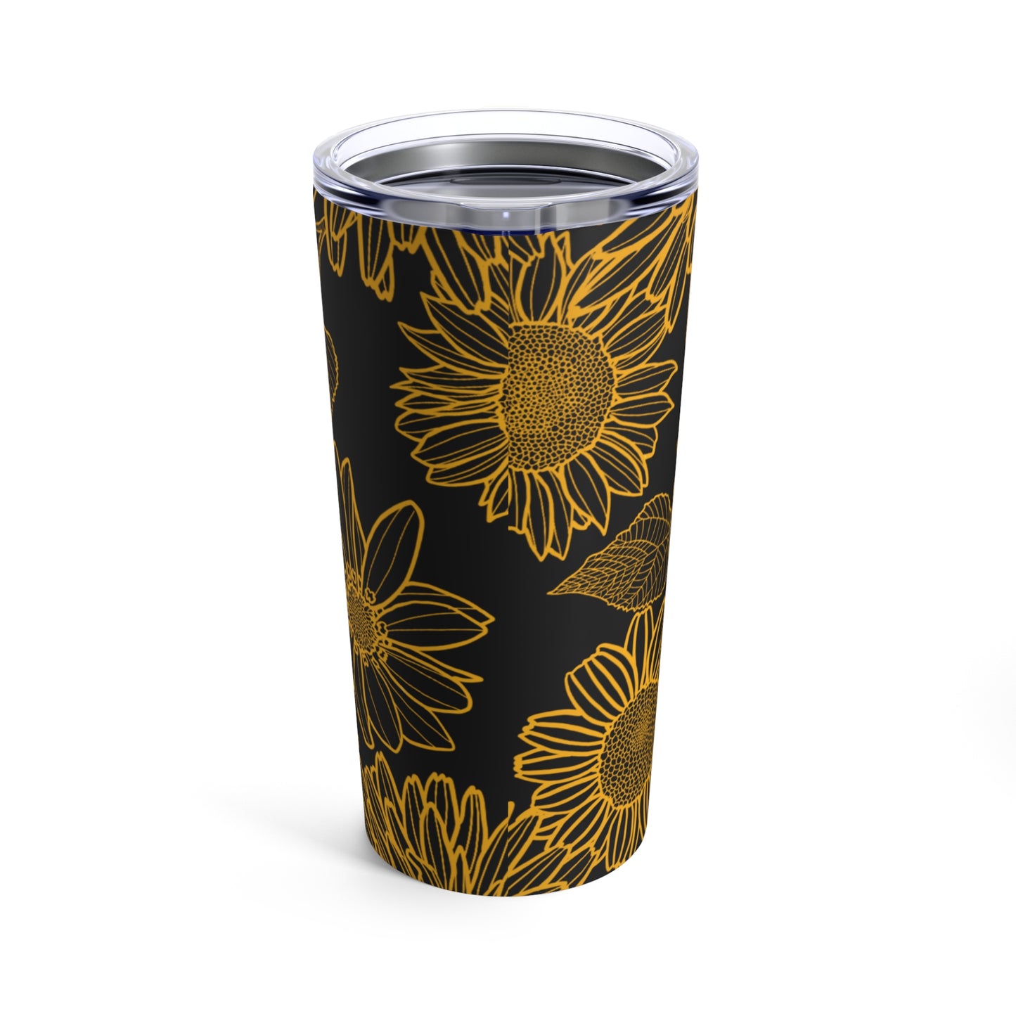 Golden Blossom: 20oz Floral Stainless Steel Tumbler for Hot & Cold Drinks - Stylish & Durable