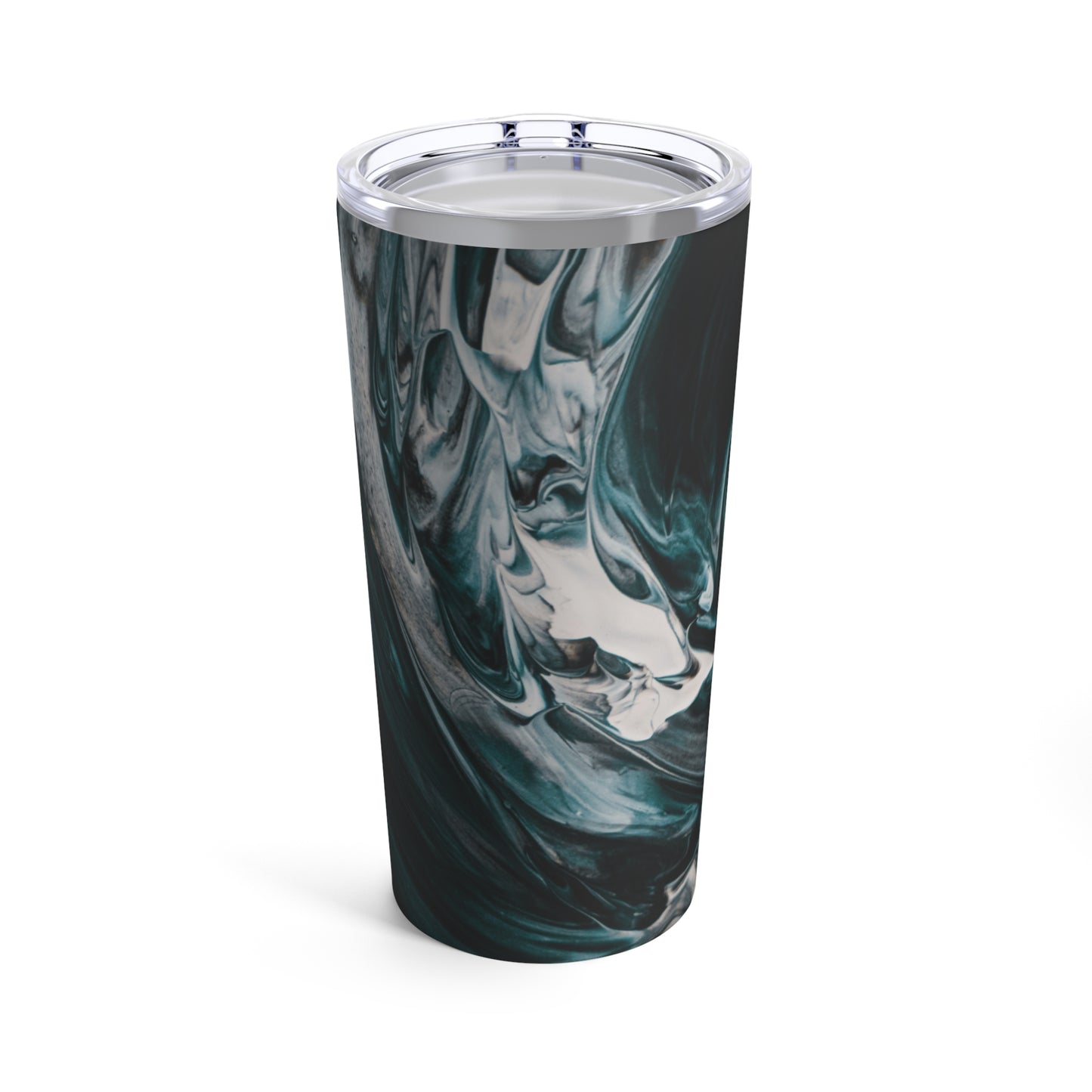 Elegant Deep Teal and Black Marble 20oz Tumbler - Luxe Insulated Stainless Steel Travel Mug