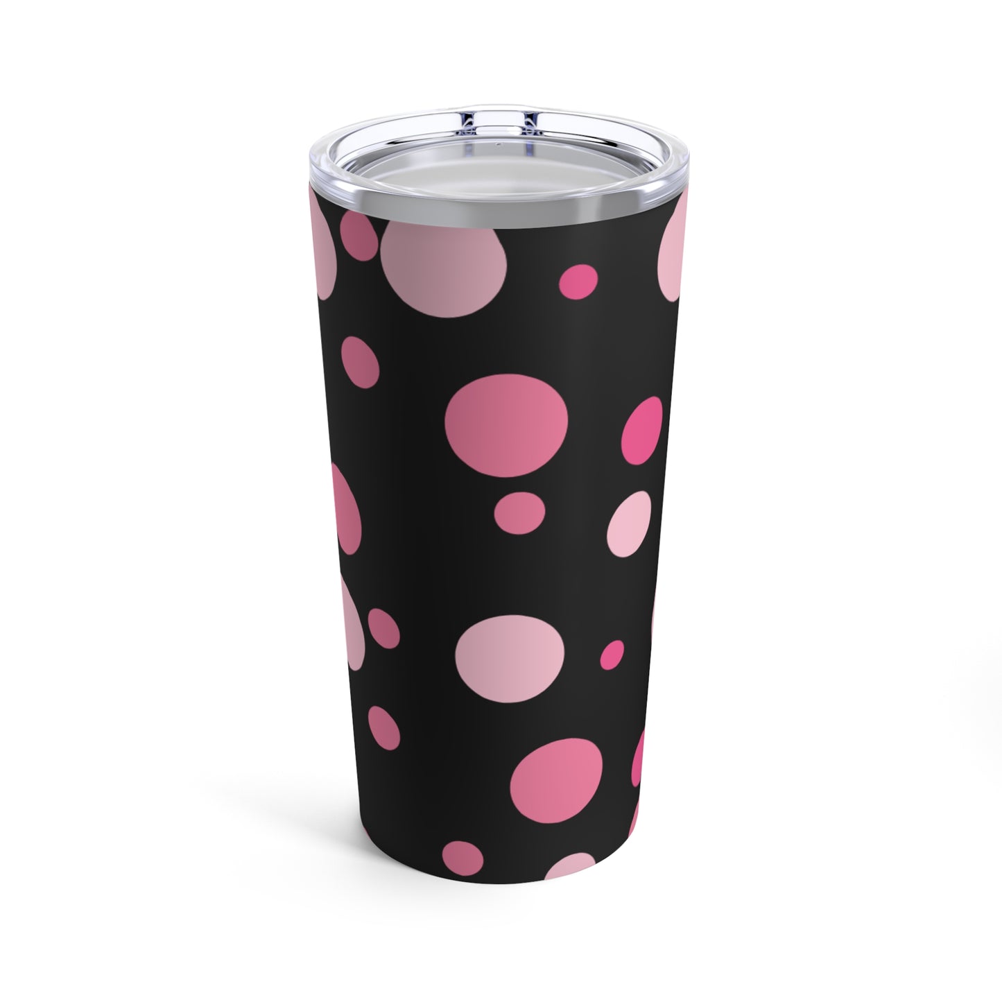 Polka Dot Pop: Bold Black & Pink Tumbler - 20oz | Insulated Stainless Steel