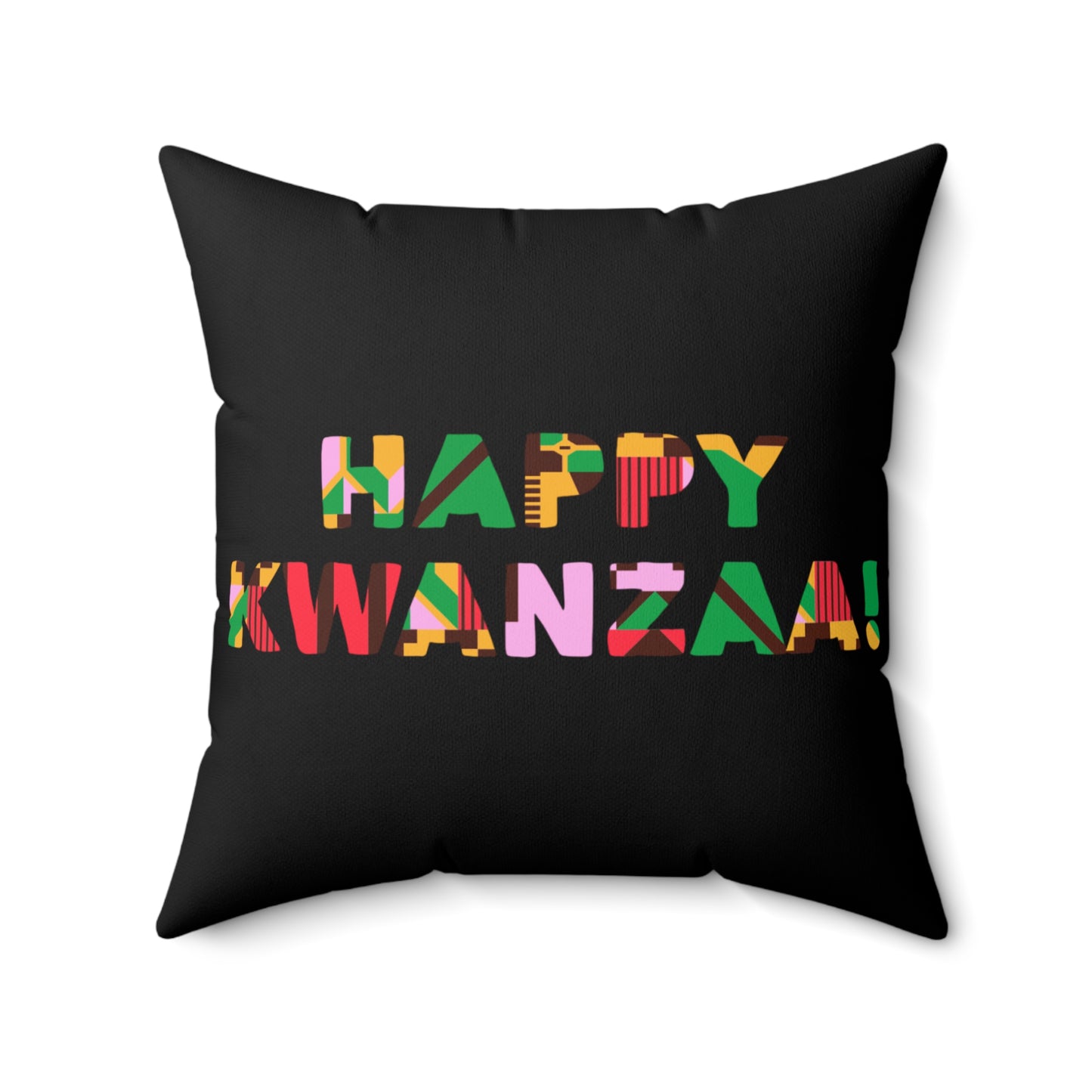 Happy Kwanzaa Throw Pillow | Afrocentric Holiday Decor | Black Accent Cushion | Kwanzaa Gift for Family | Festive Home Decoration