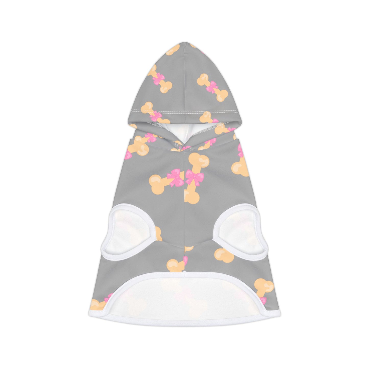 Custom Dog Hoodie with Bone & Bow Print – Stylish Pet Apparel for National Dog Day