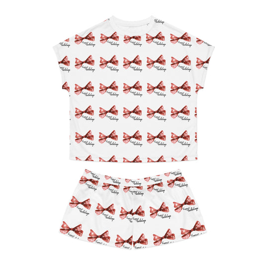 Holiday Bow Pajama Set | Womens Festive Two-Piece Loungewear | Christmas Gift Sleepwear