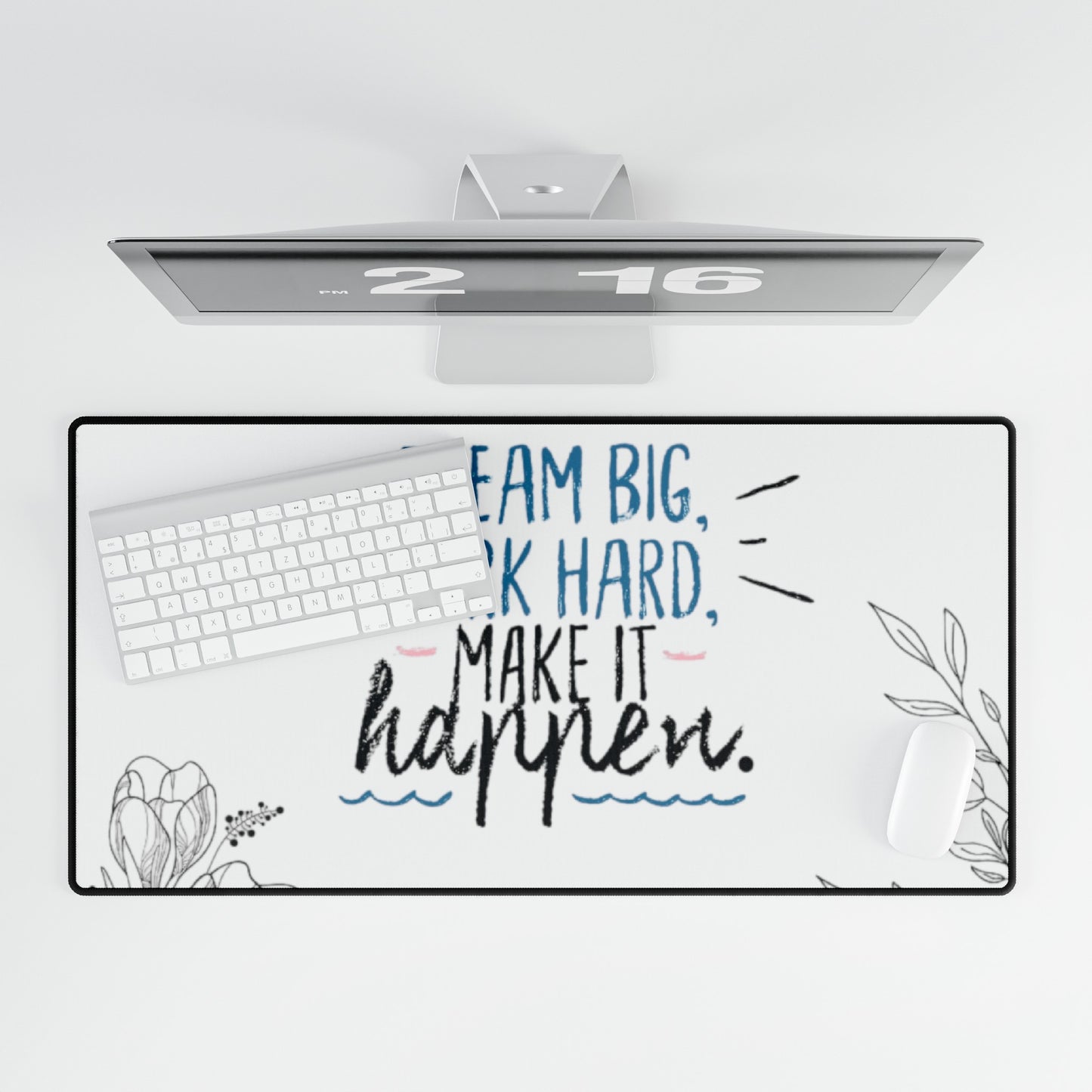 Inspirational 'Dream Big Work Hard' Desk Mat - Motivate & Enhance Your Desk!