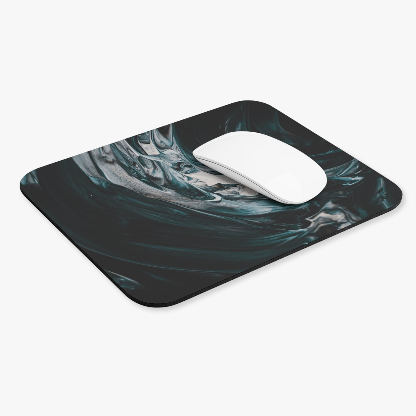 Marble Marvel: Stylish Black and Teal Mousepad for Ultimate Comfort and Control!