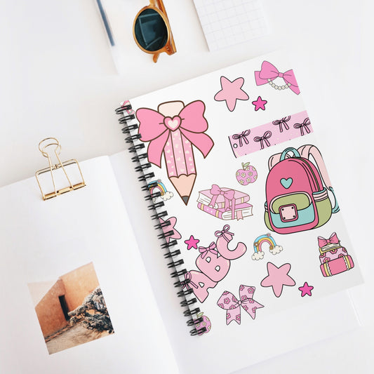 Kawaii Pink Backpack Spiral Notebook – Back-to-School Stationery for Teens, Students & Teachers