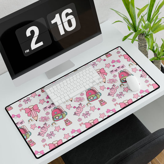 Kawaii Back-to-School Desk Mat – Anti-Slip, Pink Aesthetic Workspace Essential