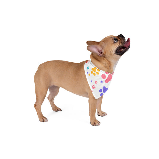 Paw Print Dog Bandana - Colorful Pet Accessory for Small & Medium Dogs National Dog Day Gift Idea
