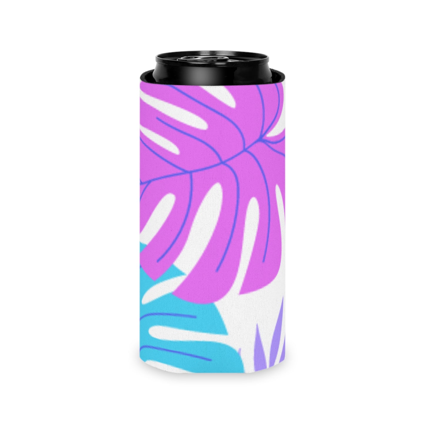 Island Vibes Koozie - Personalized Purple & Teal Can Cooler for Beach, Summer, and Outdoor Parties | Drink Insulator