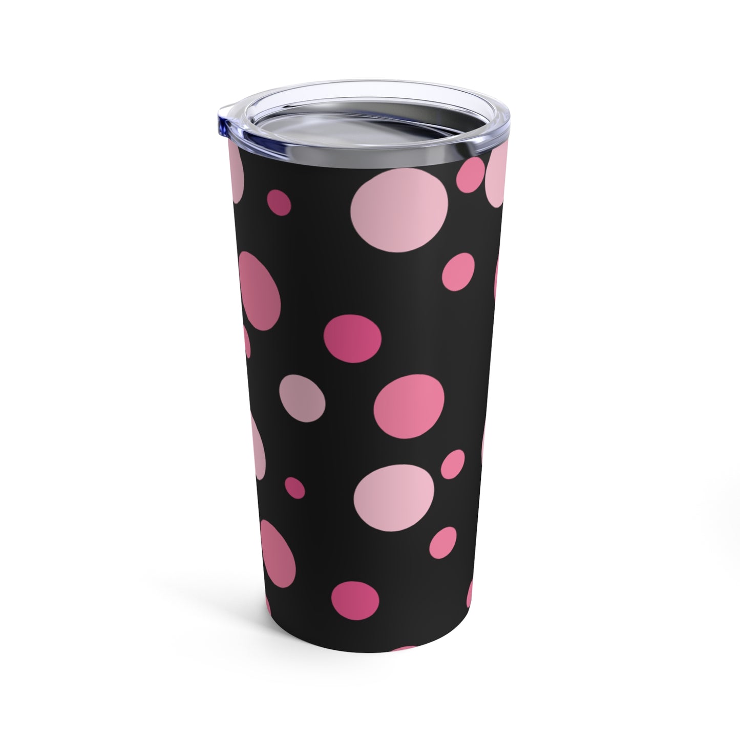 Polka Dot Pop: Bold Black & Pink Tumbler - 20oz | Insulated Stainless Steel