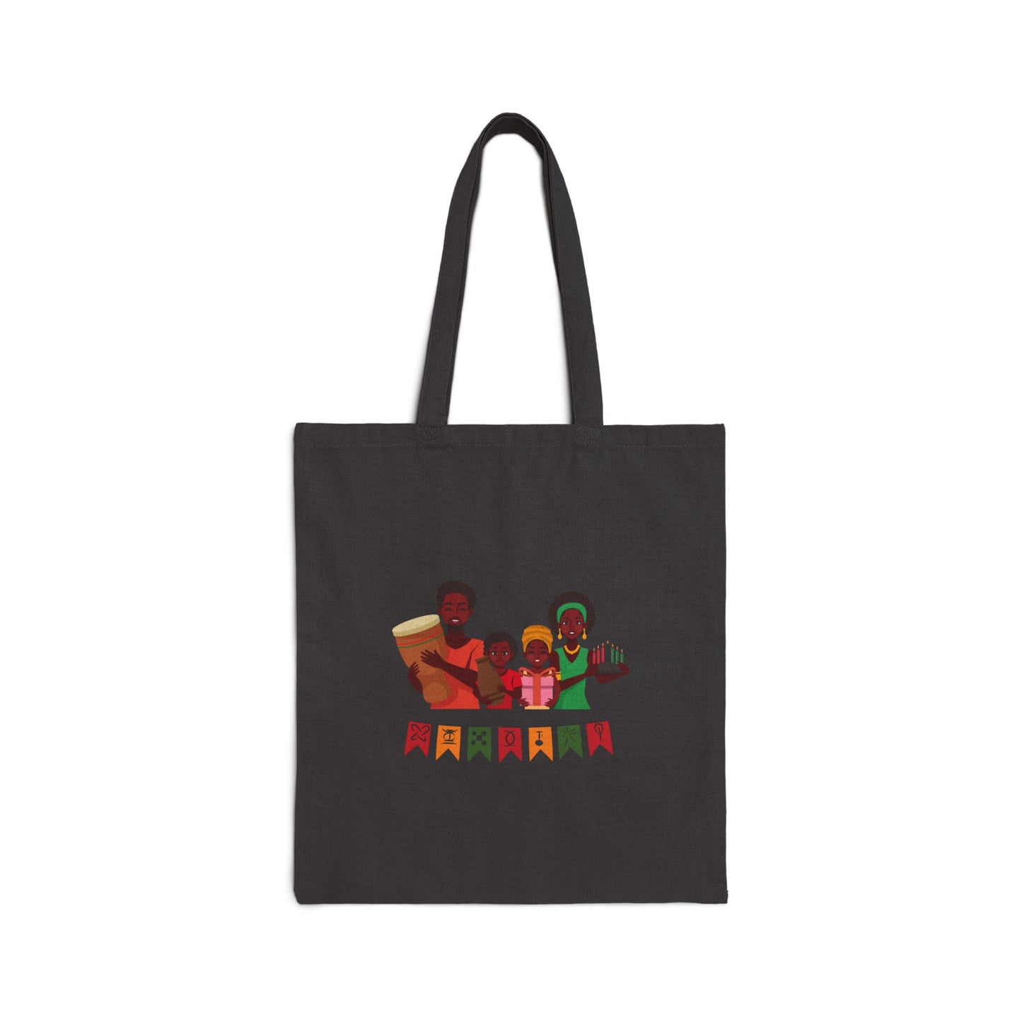 Kwanzaa Tote Bag | African-Inspired Canvas Bag | Eco-Friendly Reusable Bag in Black or Natural