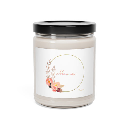 Graceful 'Mama' Floral Candle -Apple Scent - 9oz Soy Wax - Mother's Day Gift