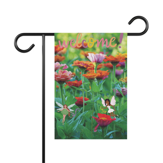 Vibrant Fairy Garden House Banner | Personalized Outdoor Decor | Whimsical Yard