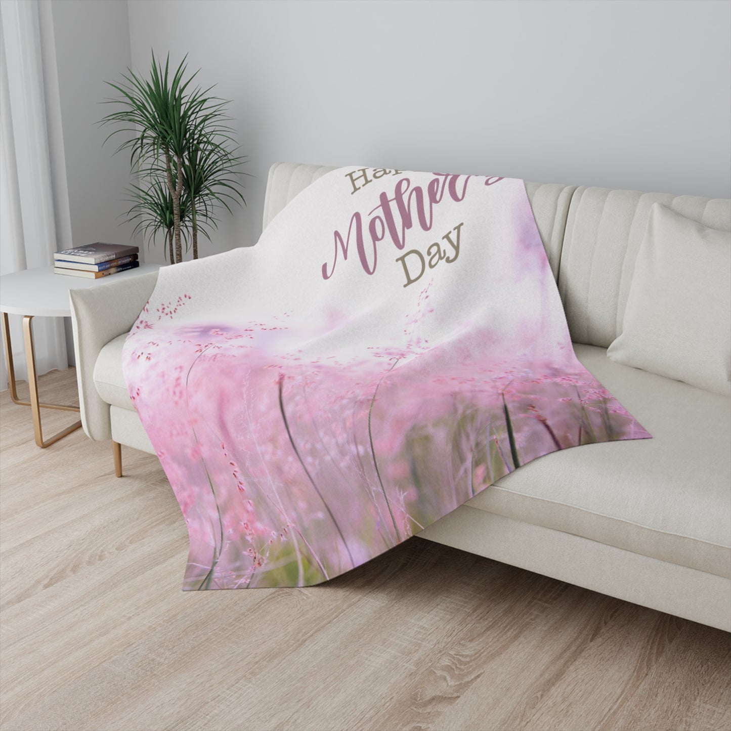 Personalized Lavender Floral Throw - Mother's Day Gift - Cozy Sherpa Blanket