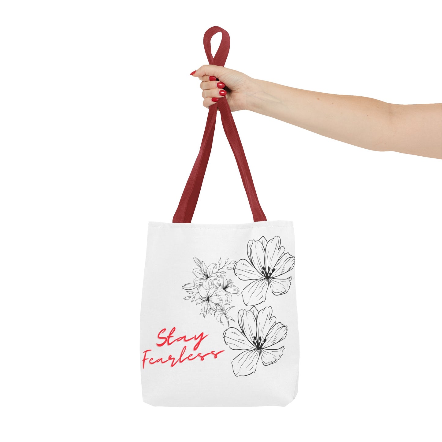 'Fearless' Bloom Tote Bag: Black and Red Floral- Empowering Women Entrepreneurs