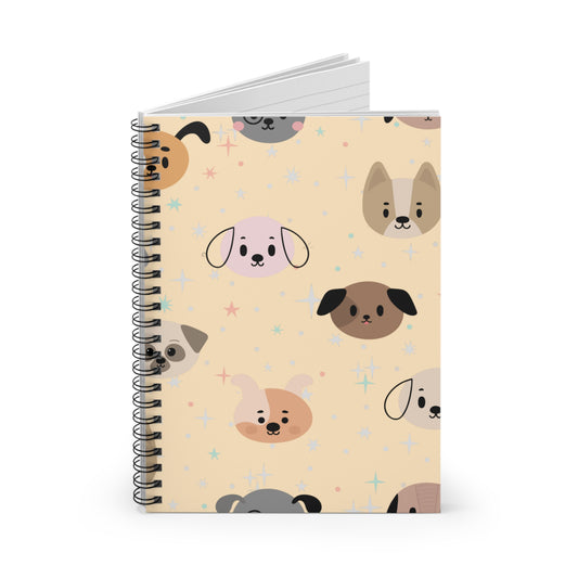 Dog Face Spiral Notebook – Cute 6x8 Journal for Dog Lovers