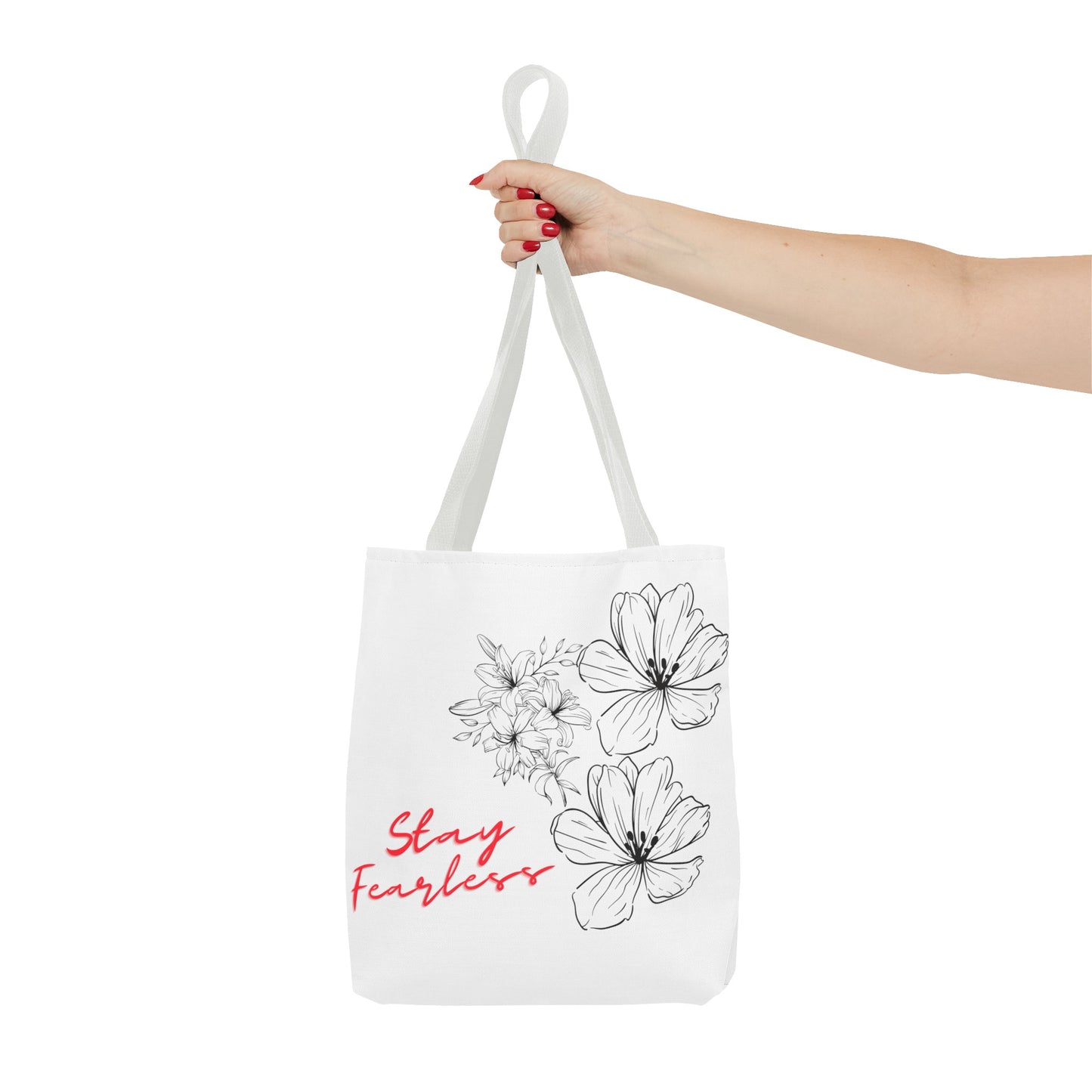 'Fearless' Bloom Tote Bag: Black and Red Floral- Empowering Women Entrepreneurs