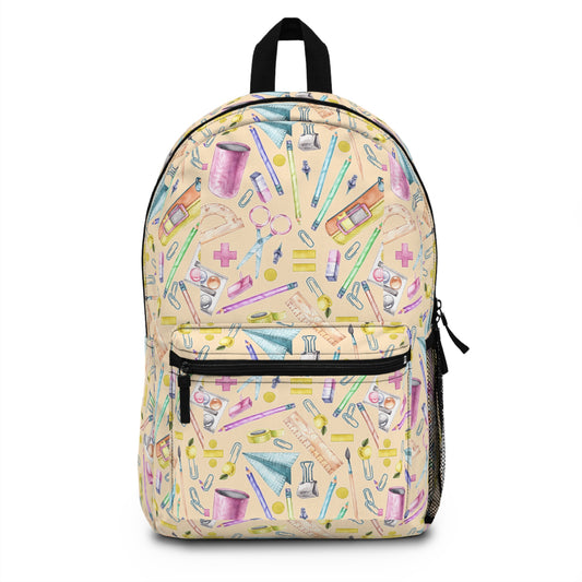 Back-to-School Supplies Print Backpack – Durable & Stylish Bookbag for Kids, Teens & Teachers