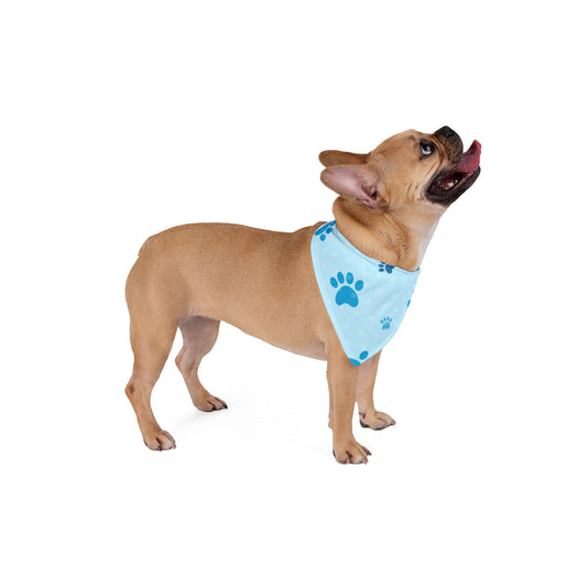 Blue Paw Print Pet Bandana – Cute Custom Dog Accessory for National Dog Day