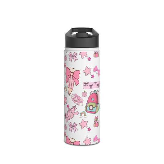 Kawaii Back-to-School Stainless Steel Water Bottle – Keeps Drinks Hot 12hrs, Cold 24hrs