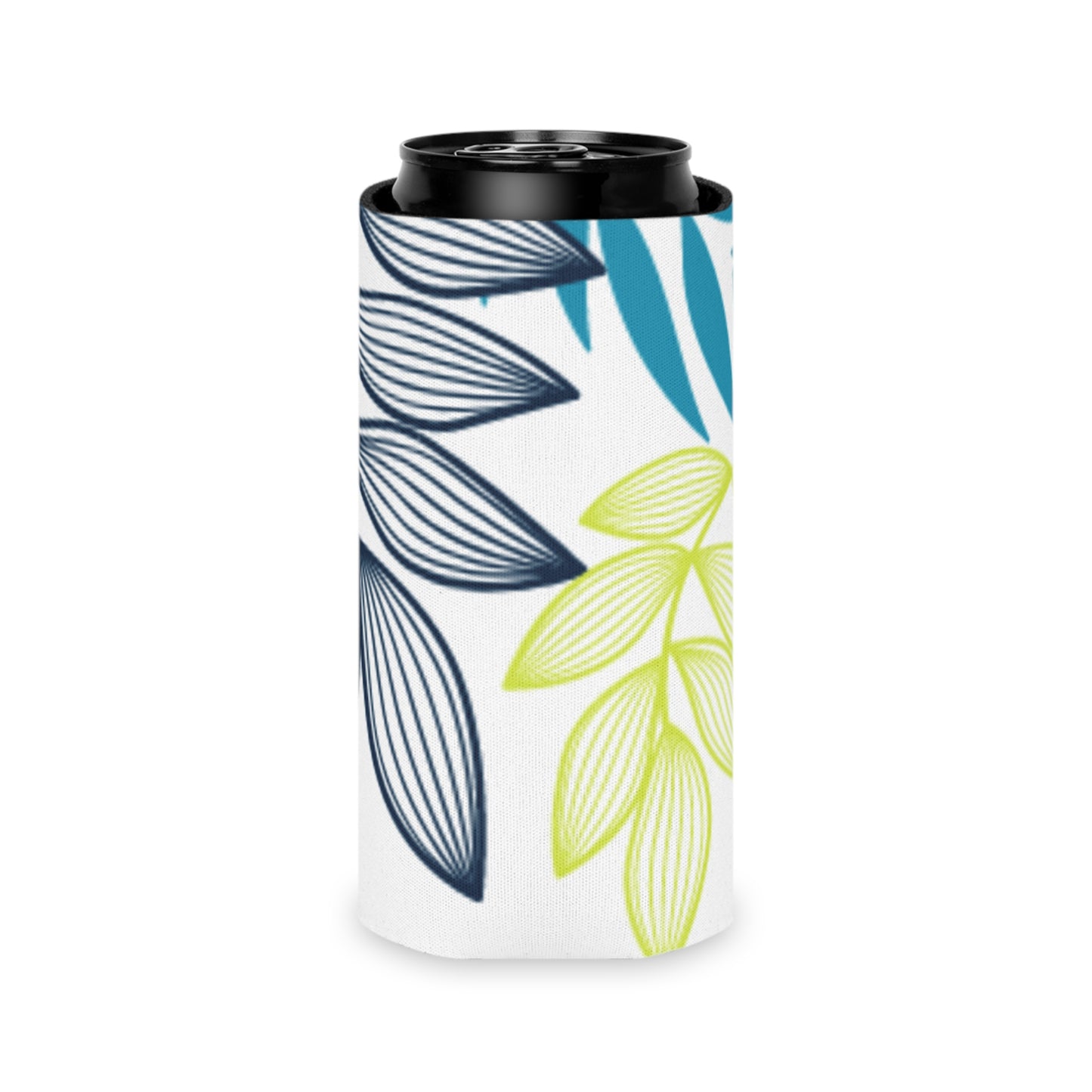 Tropical Oasis Koozie - Personalized Blue & Green Plant Can Cooler for Beach, Summer, and Outdoor Parties | Drink Insulator