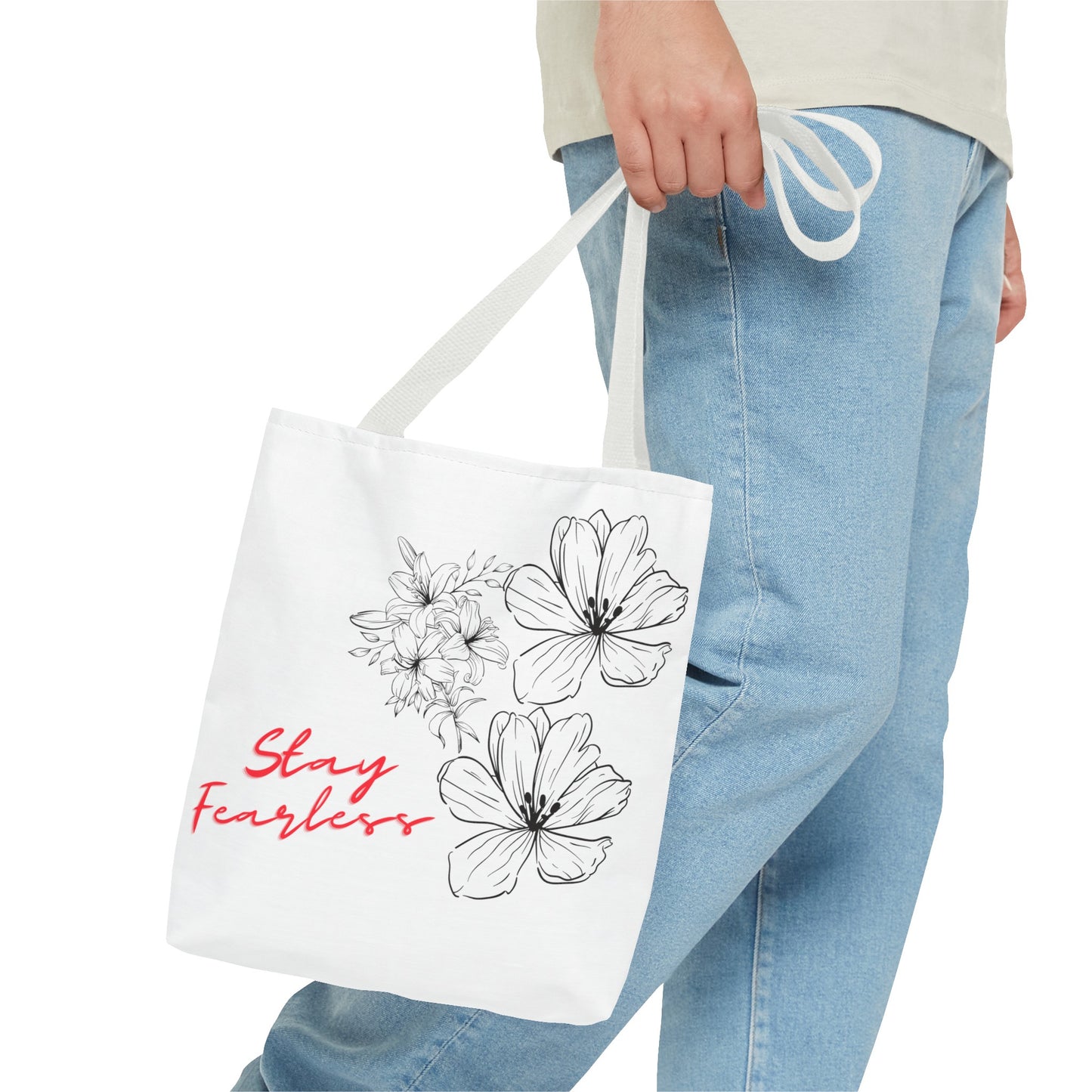 'Fearless' Bloom Tote Bag: Black and Red Floral- Empowering Women Entrepreneurs